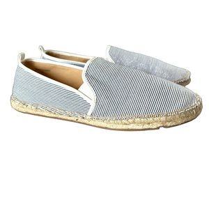 Talbots Izzy Espadrilles Black And White Shimmer Stripes Size 9